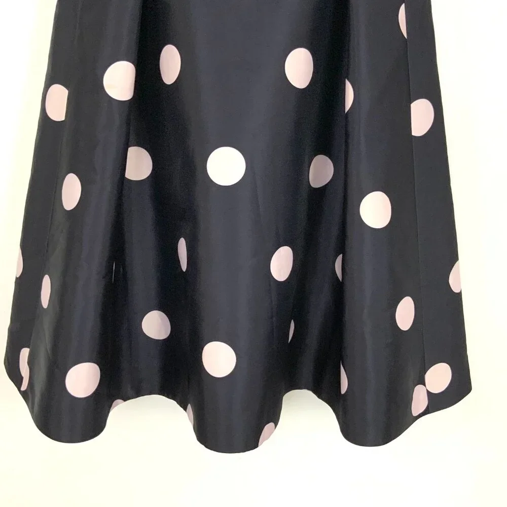 Kate Spade Steal The Spotlight Polka Dot Fit & Flare Dress Ink Navy Pink Sz 8